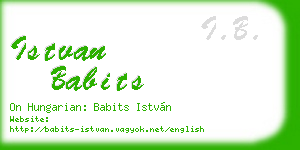 istvan babits business card